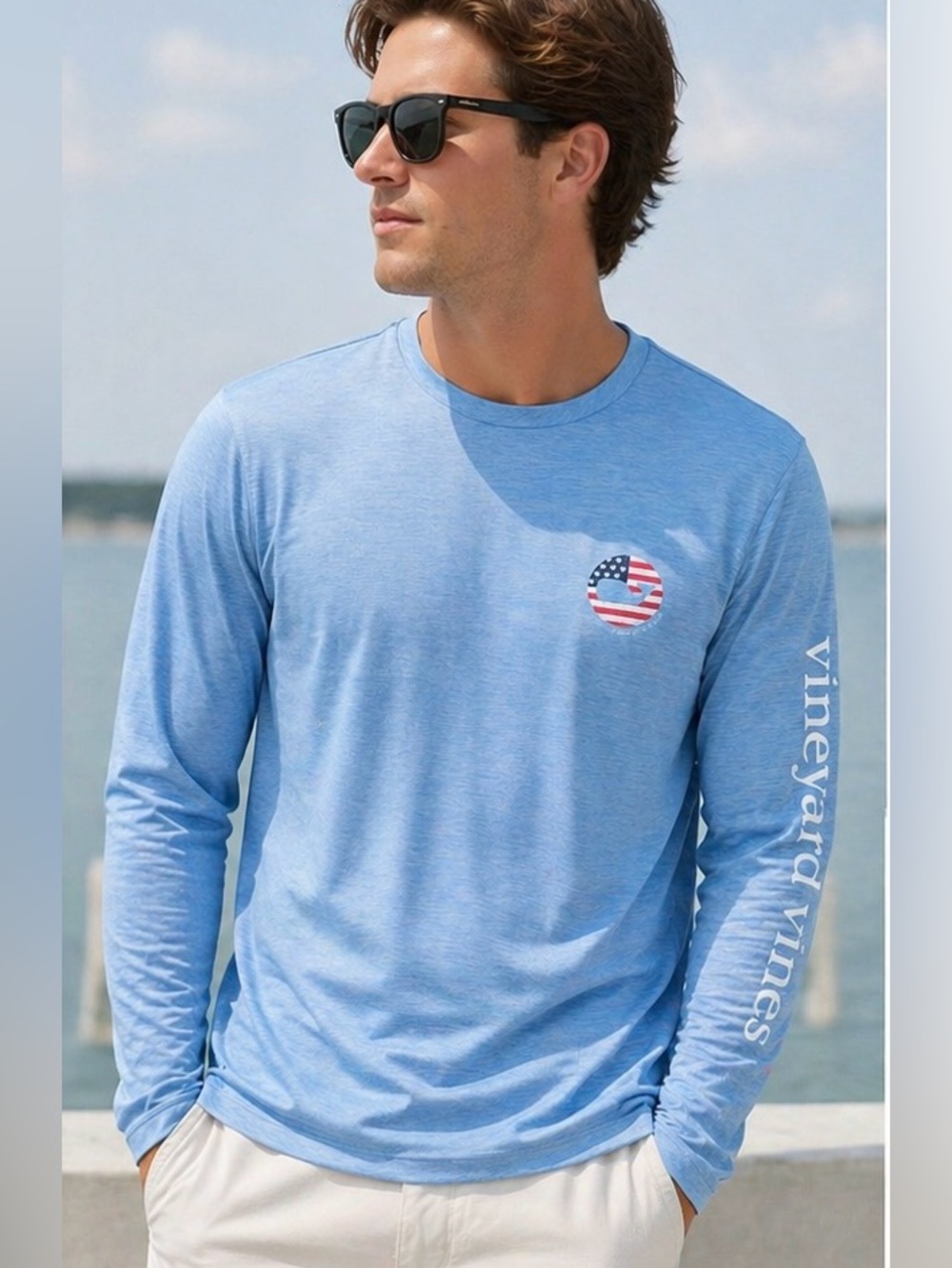 ✨Vineyard Vines Performance Long Sleeve Shirt Blue Size S
